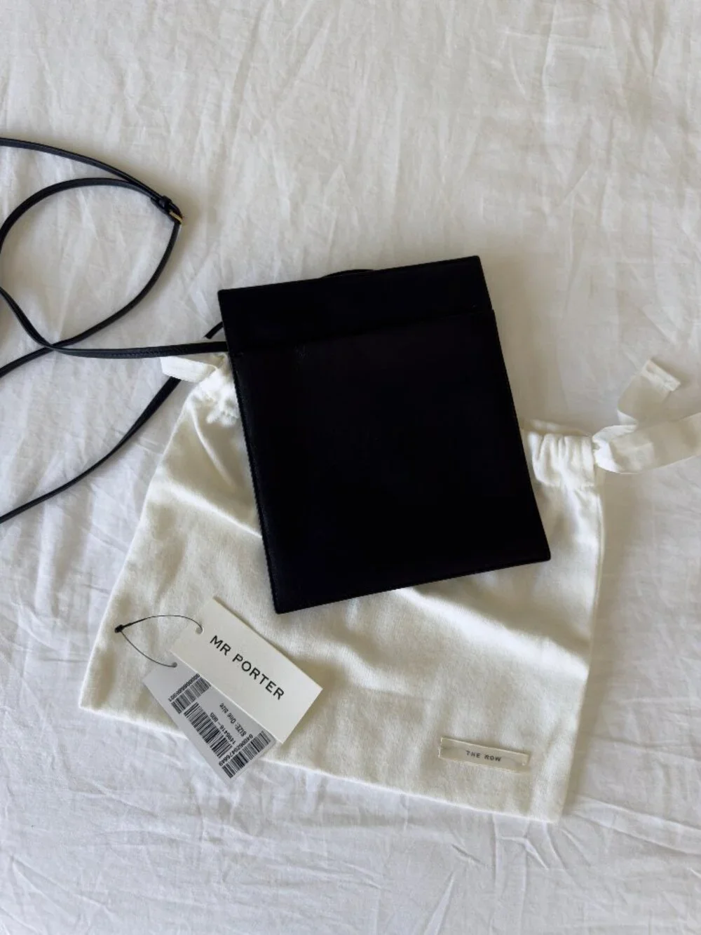 The Row Black Leather Bag with Removable Shoulder Strap